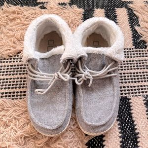 Grey Furry Hey Dude Britt Size 6